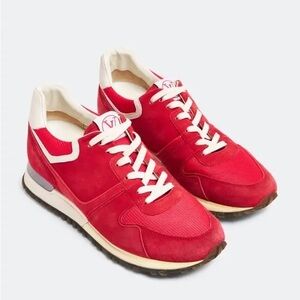Louis Vuitton Women's Red and White Sneakers